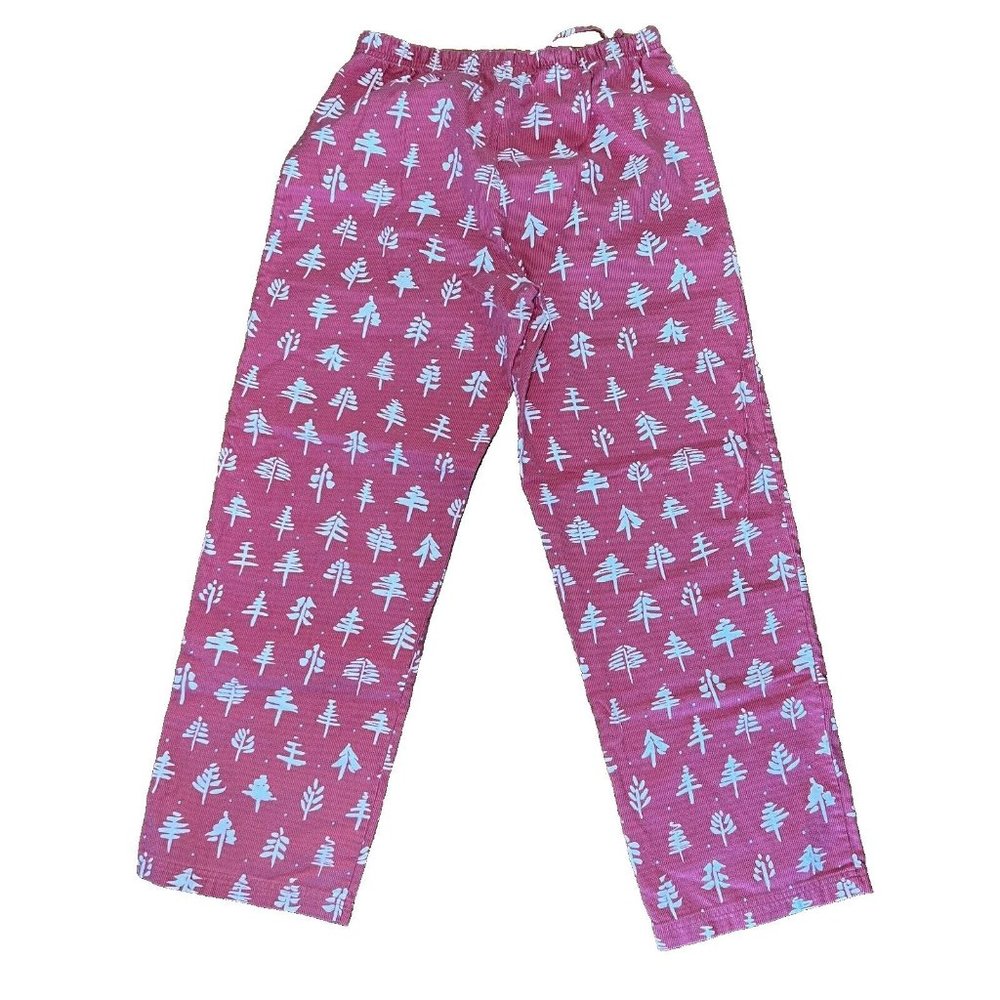 Garnet Hill Organic‎ Pima Cotton Christmas Tree Pajama Pant Women's Size Medium